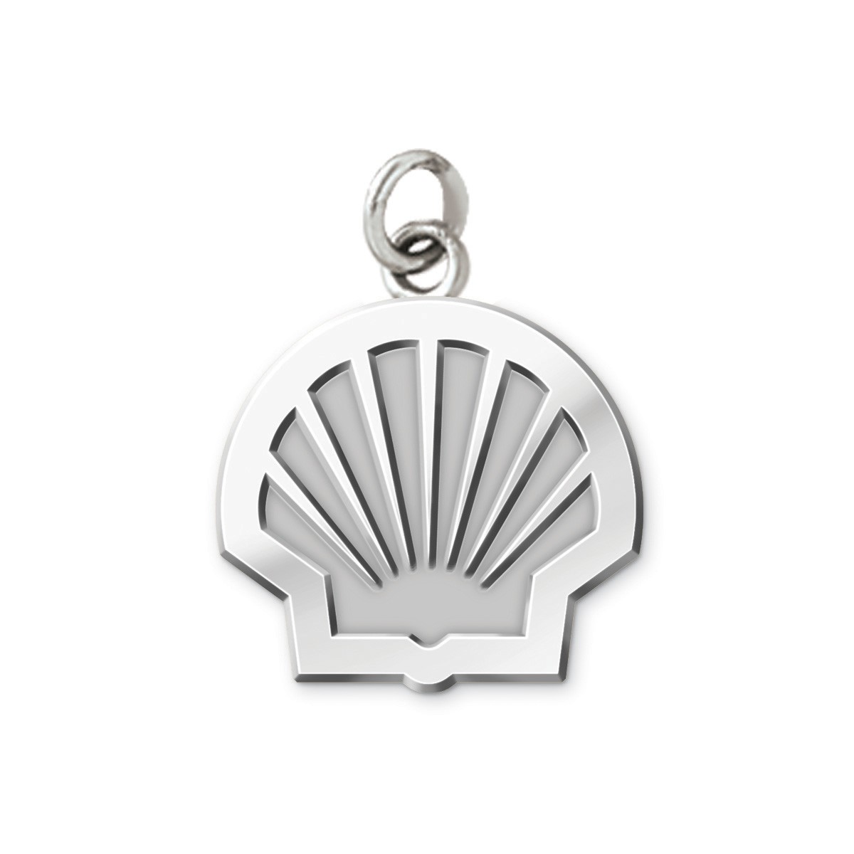 Shell White Gold Logo Charm