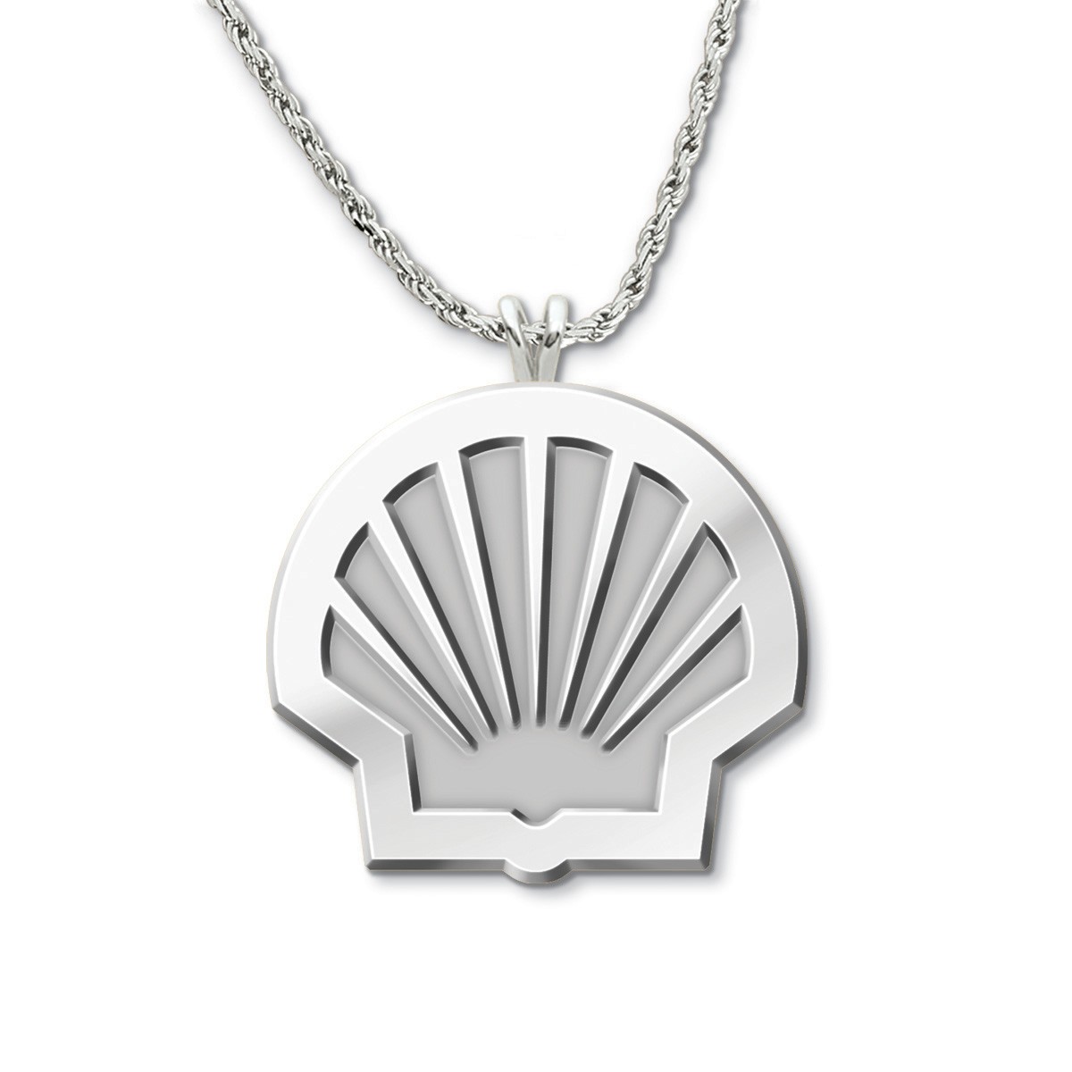 Shell Emblem Silver Pendant Necklace