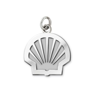 Shell White Gold Logo Charm
