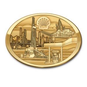 Shell Gold Plated Collage Belt Buckle
