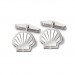 Shell Emblem Silver Cufflinks